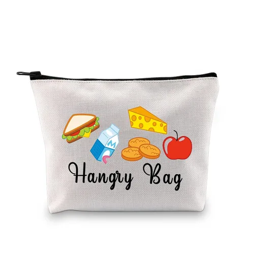 JXGZSO Divertido regalo de comida Hangry Bag Snack Bolsas de viaje Snacks de emergencia Bolsa de almacenamiento de alimentos Snack Lover Regalo