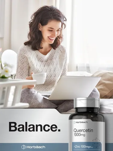 Miniatura 7 de Horbäach Quercetina 1000mg 100 Cápsulas con 100 mg de Zinc Fórmula de alta potencia Suplemento sin OMG, sin gluten