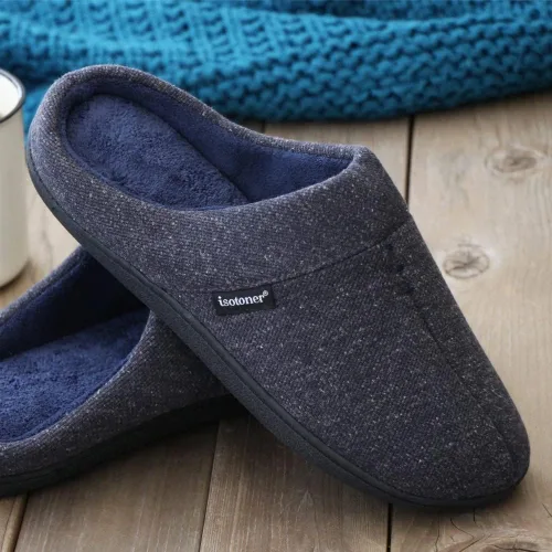 Miniatura 4 de isotoner Pantuflas Preston Heather Knit sin cordones con capucha para hombre
