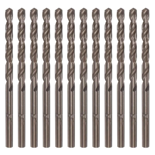 Miniatura 9 de HARFINGTON 12 brocas de cobalto, 0.094 in M35 de alta velocidad métrica de acero de alta velocidad brocas de vástago recto para metal duro, acero