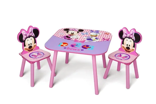 Miniatura 5 de Delta Children Juego de silla tapizada, madera, Minnie Mouse de Disney y juego de mesa y silla para niños (2 sillas incluidas), ideal para artes