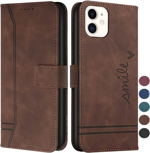 Miniatura 10 de Funda tipo cartera para iPhone 11 y iPhone 11 con tarjetero de piel, con función atril, protección completa magnética compatible con iPhone 11