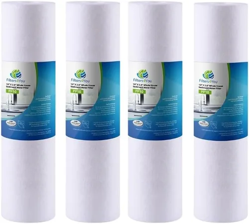 CFS Filtro de agua para toda la casa, filtro de carbono de sedimentos de 5 micrones para agua más limpia en casa, paquete de 4