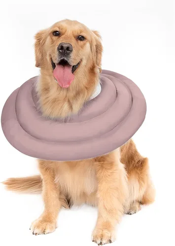 Miniatura 9 de Cómodo y ajustable cono de perro suave alternativo después de la cirugía – Collar isabelino de dona para gatos, perros medianos y perros pequeños