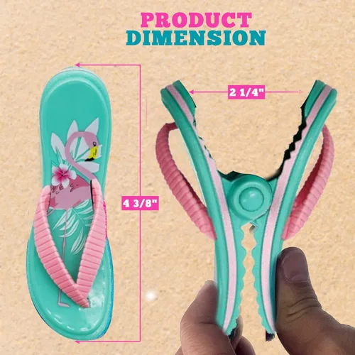 Miniatura 4 de PERFORMORE Clips para toallas de playa, paquete de 2, clips portátiles para toallas, clips de seguridad para sillas de playa, terraza, patio, Correa