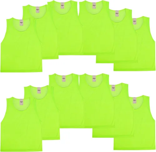 Miniatura 13 de Pinnies Scrimmage - Camiseta de práctica Penny para jóvenes, adultos, baloncesto, fútbol, voleibol 6 naranja + 6 azul