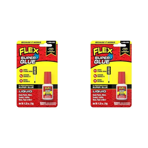 Miniatura 12 de Flex Super Glue Líquido, Botella de 20 Gramos, Pack de 2, Transparente, Enlace Instantáneo, Secado Rápido, Adhesivo de Cianoacrilatos, Punta