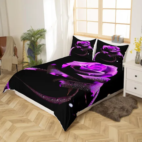 Miniatura 2 de Feelyou - Funda de edredón con estampado de auriculares, juego de ropa de cama con temática musical, patrón geométrico musical, funda de edredón