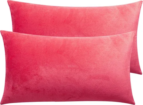 Miniatura 40 de NTBAY - Fundas de almohada de terciopelo con cierre para niños pequeños, 2 unidades, acogedoras, de lujo, de franela y felpa, para viajes, 33 x 46