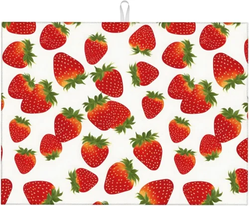 Miniatura 16 de Apple Orchard - Tapete de secado de platos de grano de madera de 18 x 24 pulgadas para encimera de cocina, almohadilla absorbente de microfibra