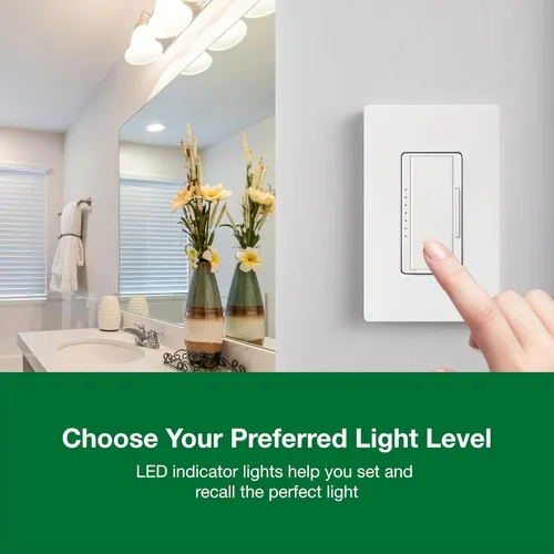 Miniatura 4 de Lutron Maestro LED+ Interruptor regulador de intensidad para bombillas LED regulables, halógenas e incandescentes, 150W/150W/unipolar