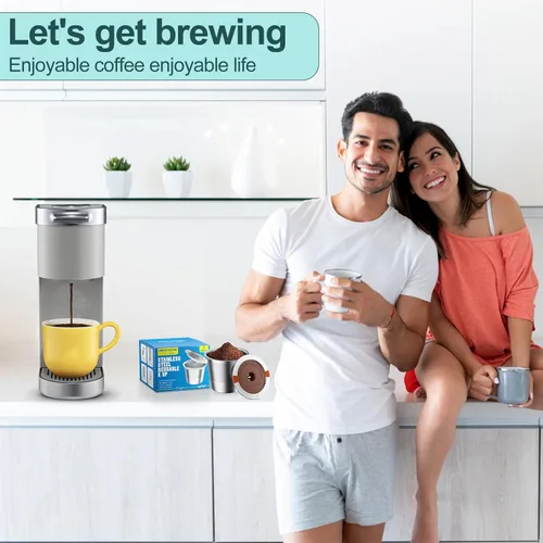 Miniatura 6 de RETHONE Tazas K Cup Cápsulas de Café Reutilizables Compatibles con Máquinas de Café Keurig 1.0 y 2.0, Tazas K Cup Reutilizables de Acero Inoxidable