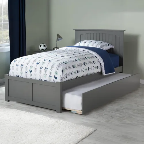 Miniatura 14 de AFI Nantucket - Cama de plataforma tamaño King con estribo y cama nido individual XL en color gris