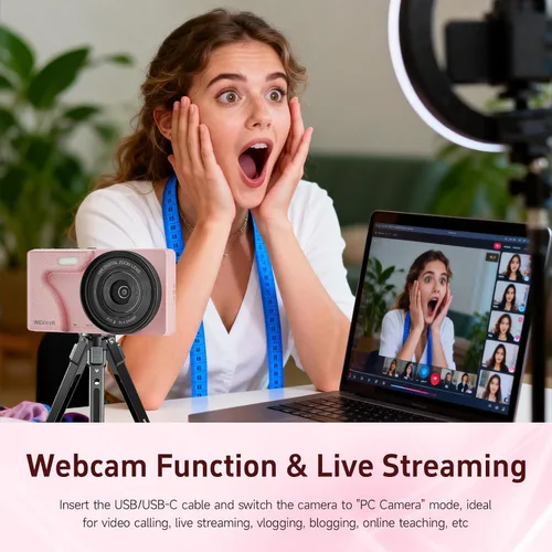 Miniatura 5 de Cámara de vlogging 4K de 64 MP, cámara digital de enfoque automático rápido de 64 GB con doble cámara, lente ancha, batería de 2000 mAh y zoom
