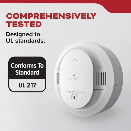 Miniatura 15 de Kidde Detector de humo, funciona con batería de 10 años, con luces LED de estado, alarma de 85 dB, 5 pulgadas, 20SD10, paquete de 3