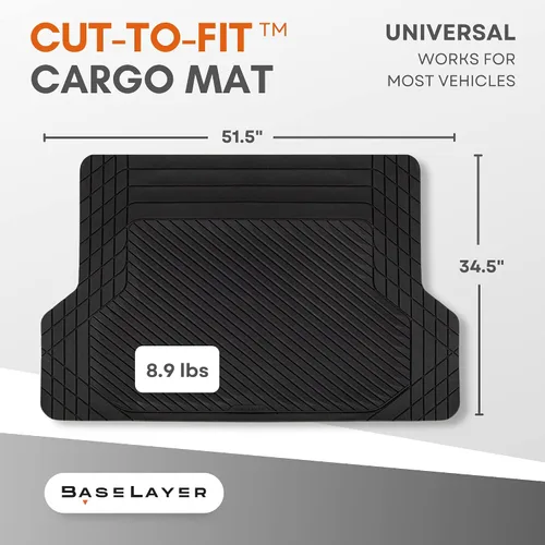 Miniatura 2 de BaseLayer Cut-to-Fit™ - Alfombrilla de carga negra - Alfombrillas universales impermeables para la mayoría de los vehículos, alfombrillas duraderas