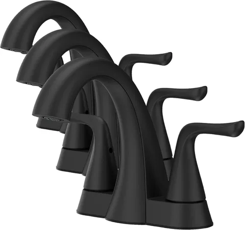Miniatura 15 de Grifo Pfister Willa para lavabo de baño, 8 pulgadas de separación amplia, 2 manijas, 3 orificios, certificado NSF, acabado dorado cepillado, Oro