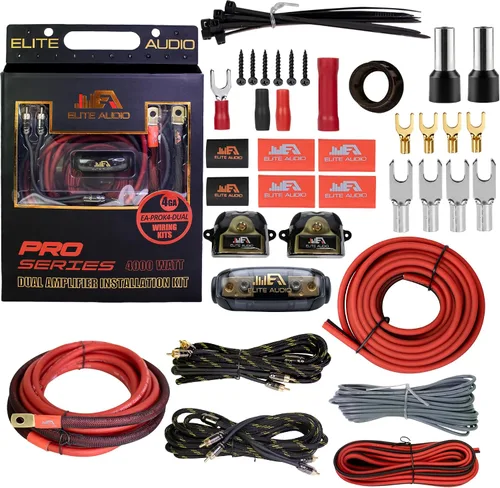 Miniatura 11 de Elite Audio Kit de cableado de amplificador dual calibre 0, kit de instalación de amplificador OFC de 5000 W para 2 amplificadores - EA-PROK0-DUAL