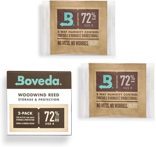 Boveda Paquetes de control de humedad de 2 vías al 72 % para cañas de instrumentos de viento – Tamaño 8 – 2 paquetes – Absorbentes de humedad –