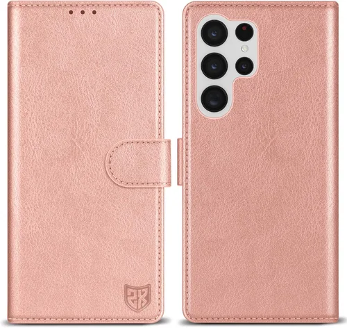 Miniatura 25 de ZZXX Funda tipo cartera para Samsung Galaxy S22 Ultra con bloqueo RFID, ranura para tarjetas, función atril, cierre magnético, funda protectora