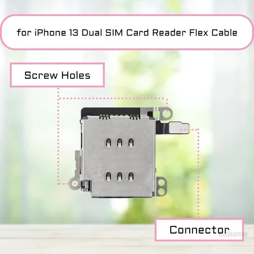 Miniatura 2 de Para iPhone 13 Dual SIM Card Reader Flex Cable con Negro y Plata Bandeja de Tarjeta SIM Doble Soporte de Ranura Adaptador de Reemplazo con Kit