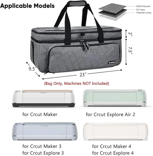 Miniatura 4 de IMAGINING Estuche de transporte para Cricut Maker 3, Maker 4, bolsa de máquina de doble capa con cubierta para Cricut Explore 4, Explore 3, Explore