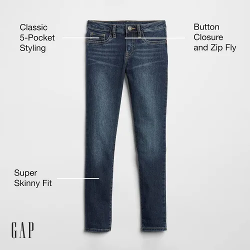 Miniatura 2 de GAP Jeans de mezclilla súper ajustados para niña