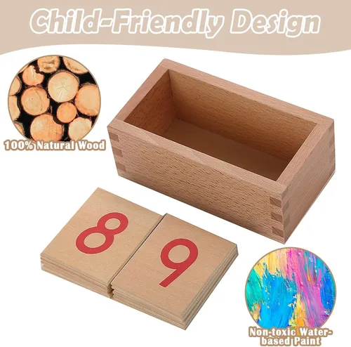 Miniatura 3 de Montessori Matemáticas Materiales Numerales Tarjetas para Preescolar Herramienta de Aprendizaje Temprano