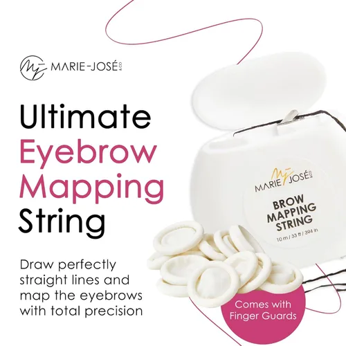 Miniatura 2 de Marie-José Black Brow Mapping String - Hilo de bambú preentintado para mapeo de cejas Herramienta de precisión profesional para artistas