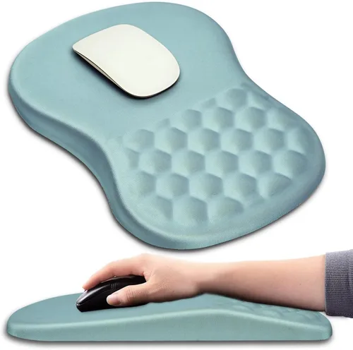 Miniatura 27 de Hokafenle Alfombrilla ergonómica para ratón con soporte para muñeca con diseño de masaje, reposamuñecas para aliviar el dolor, con espuma