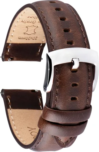 OTTOODY Correas de cuero para reloj de 0709in 0787in 0827in 0866in correa de reloj de cuero de grano superior para hombres y mujeres elegantes