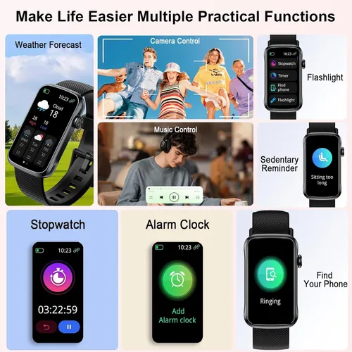 Miniatura 6 de Fempoin Reloj inteligente, reloj inteligente HD de 1.47 pulgadas para mujeres y hombres con 28 modos deportivos, IP68 impermeable rastreador