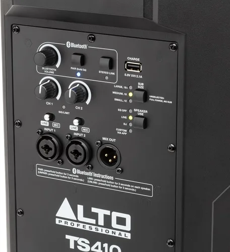 Miniatura 13 de ALTO TS410 2000 W 10" Altavoz PA amplificado con mezclador de 3 canales, transmisión Bluetooth, vinculación de altavoces inalámbricos, aplicación DSP