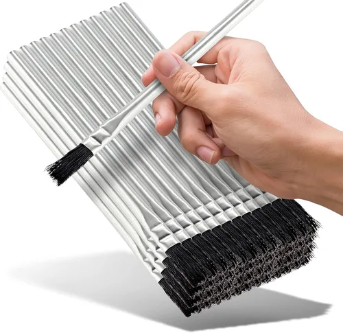 Ram-Pro Cepillos de cerdas de crin de estaño/metal, para hogar, escuela, tienda, garage, Plateado
