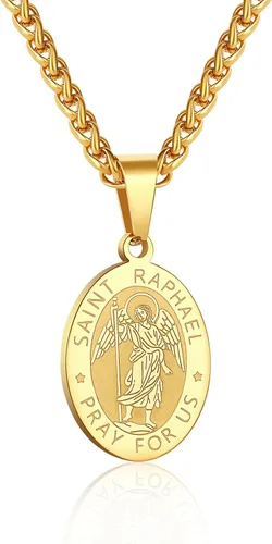 Miniatura 64 de P. BLAKE Collar ovalado de San Cristóbal, Miguel, José, Jude/Virgen María/José/Francisco/Patrick/Anthony/Benedict/Thomas para hombres y mujeres