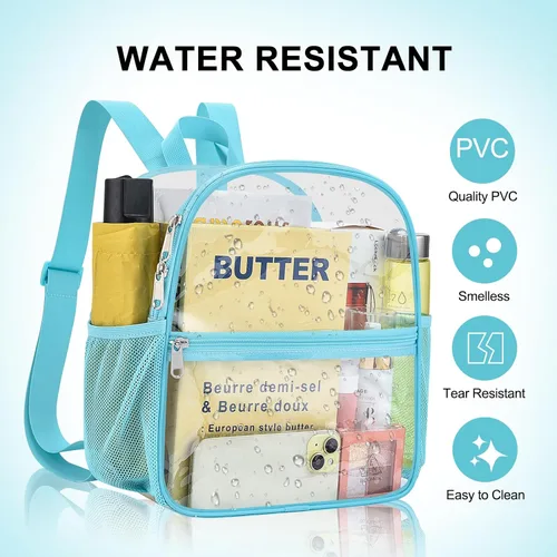 Miniatura 6 de Mochila deportiva transparente para eventos en estadios de 12 x 12 x 6 pulgadas, pequeña para ventiladores, conciertos, playa, trabajo, viajes