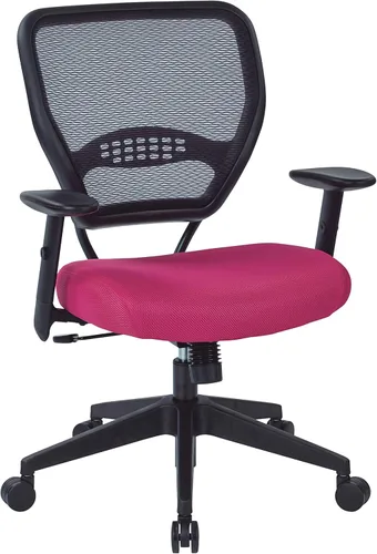 Miniatura 12 de Space Seating Serie 55 - Silla de escritorio de oficina ajustable con soporte lumbar integrado, malla negra