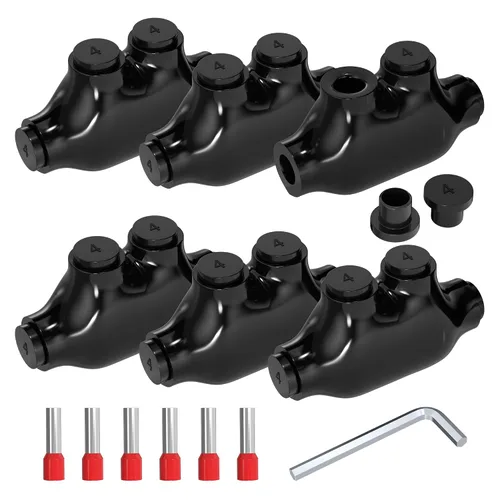 Miniatura 9 de Joinfworld Conector de empalme en línea de 2 puertos 2-14 AWG, conectores de cable de aluminio a cobre, conectores de cable aislados, conectores