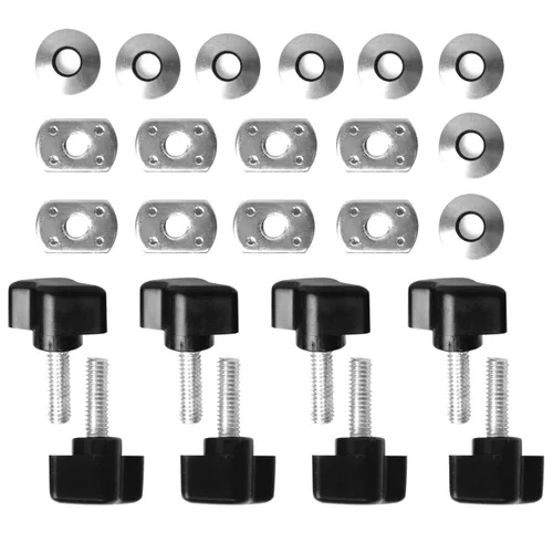 Miniatura 10 de DEDC Paquete de 8 Tornillos de Pulgar y Tuercas de Sujeción de Extracción Rápida para Techo Rígido, 8 piezas Anillas en D de Amarre Anclajes
