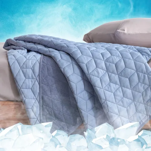 Miniatura 6 de SLEEP ZONE Manta refrescante para personas que duermen con calor (50 x 60 pulgadas), manta de verano de doble cara, ligera y portátil para gimnasio
