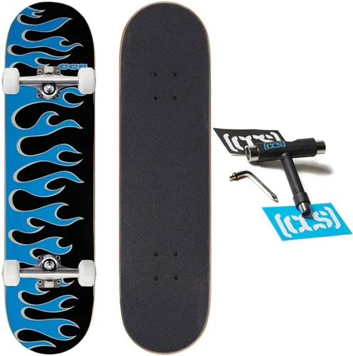 Miniatura 30 de [CCS] Patineta completa Madera de arce Grado profesional Totalmente montado con herramienta de patinaje y calcomanías Adultos, niños