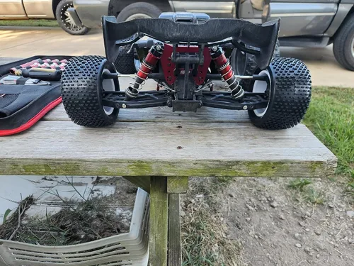 Miniatura 8 de 1/8 RC Off Road Racing Truck Neumáticos y ruedas 0.669 in Hex Rubber Buggy Neumáticos OD 5.512 in para 1:8 Escala Monster Truck Car Arrma Typhon 6S