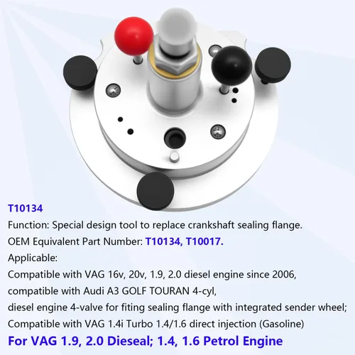 Miniatura 4 de ZKTOOL 1097 Herramienta instaladora de extracción de brida de sello trasero del cigüeñal compatible con VW Audi Skoda, instalador de anillo