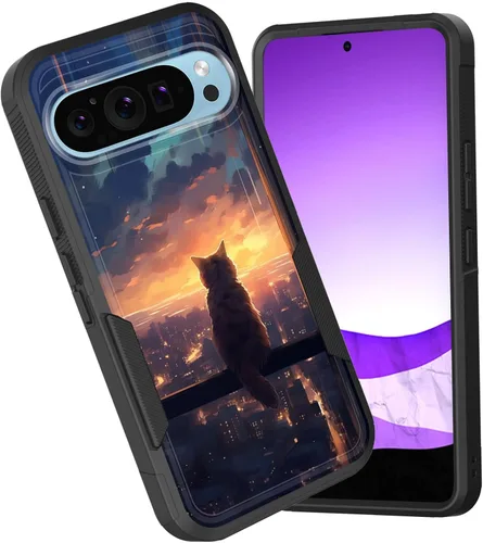 Miniatura 84 de Funda para Pixel 6A, funda híbrida de doble capa resistente a prueba de golpes de policarbonato duro de silicona suave TPU para Google Pixel 6A