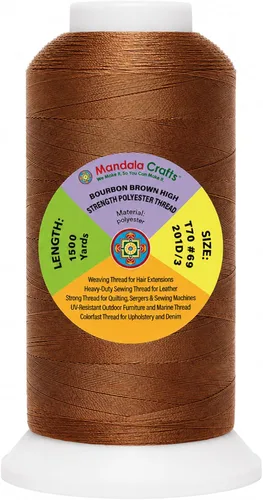 Miniatura 62 de Mandala Crafts Airforce Blue - Hilo resistente de 1500 yardas Tex 70 hilos de poliéster fuertes para coser cortinas, jeans, cuero, cabello