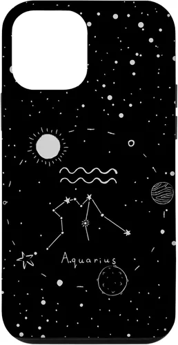 Funda estética con signo del zodiaco celestial para iPhone 12 mini Acuarario