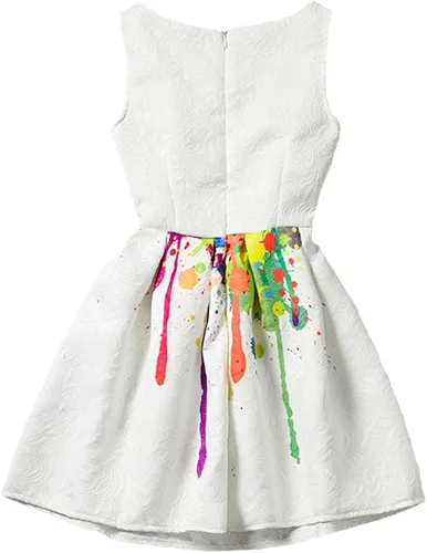 Miniatura 2 de Vestido informal de verano 21KIDS con estampado creativo artístico multicolor tallas 6-12
