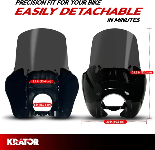 Miniatura 6 de Krator Parabrisas de motocicleta, carenado, deflector de viento, accesorios para motocicletas, parabrisas ahumado, compatible con Harley Davidson