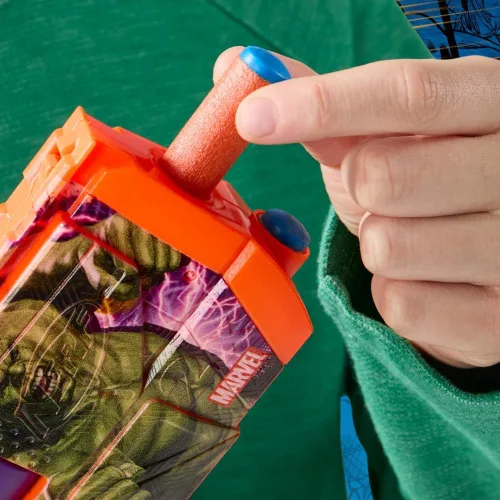 Miniatura 9 de Nerf Marvel Hulk Dart Blaster 4 dardos de espuma Nerf N1 Diseños de piel inspirados en Hulk Regalos para llenar calcetines navideños