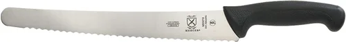 Miniatura 15 de Mercer Culinary M23880 Millennia Black Handle - Cuchillo para pan con mango negro, borde ondulado curvo de 10 pulgadas